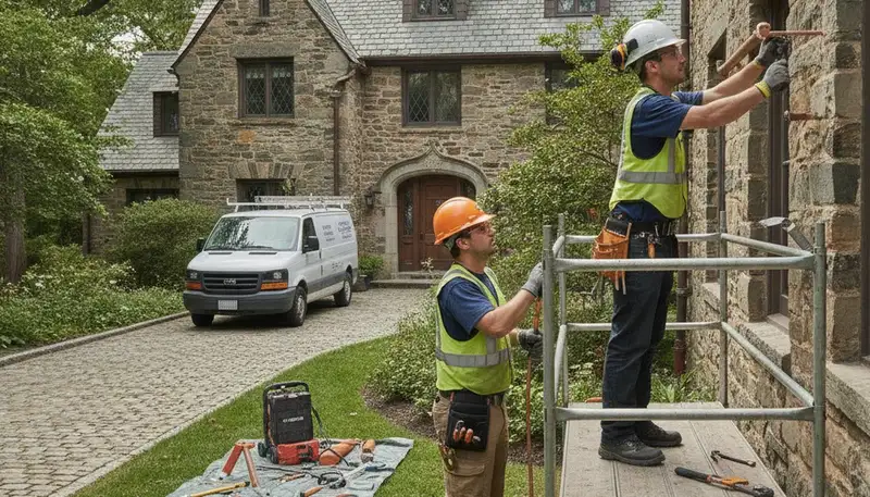 Plumber repairing a pipe in Wellesley, MA for residential plumbing service