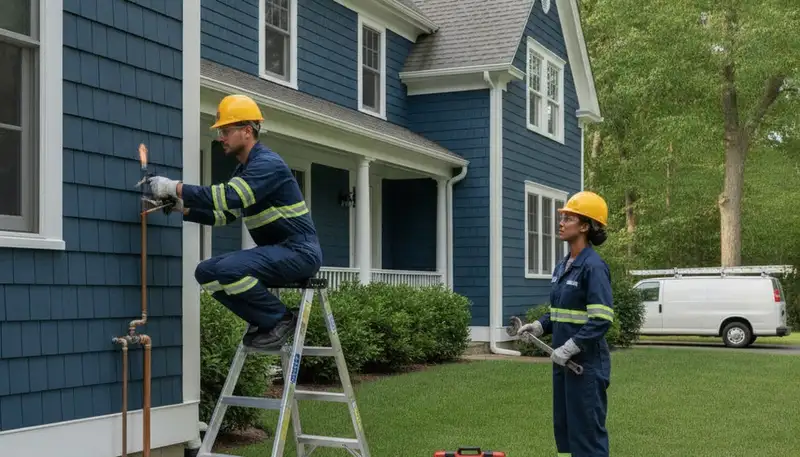 Plumber providing repair service in Wellesley, MA for a local plumbing business