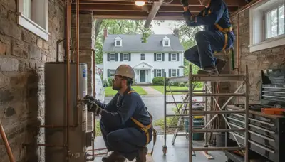 Plumber repairing a sink in Wellesley, MA for a local plumbing service