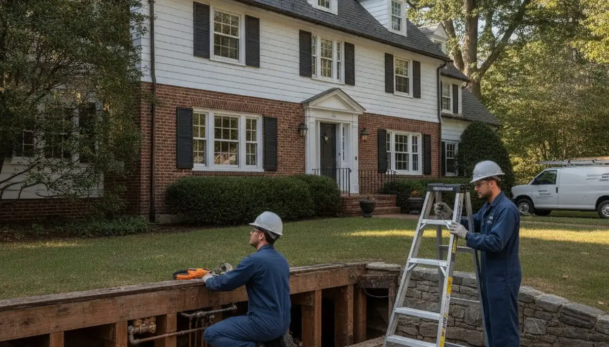 Plumber repairing a pipe in Wellesley, MA for reliable plumbing service