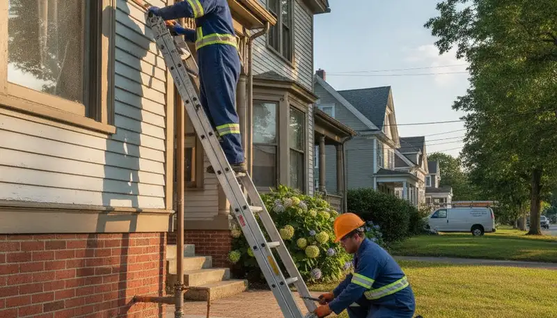 Plumber repairing pipes in Wellesley, MA for emergency plumbing service