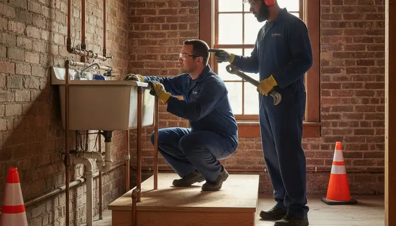 Professional plumber repairing a leak in Wellesley, MA for plumbing repair service