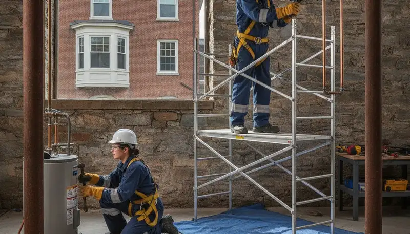 Professional plumber repairing a leak in Wellesley, MA for local plumbing service customers