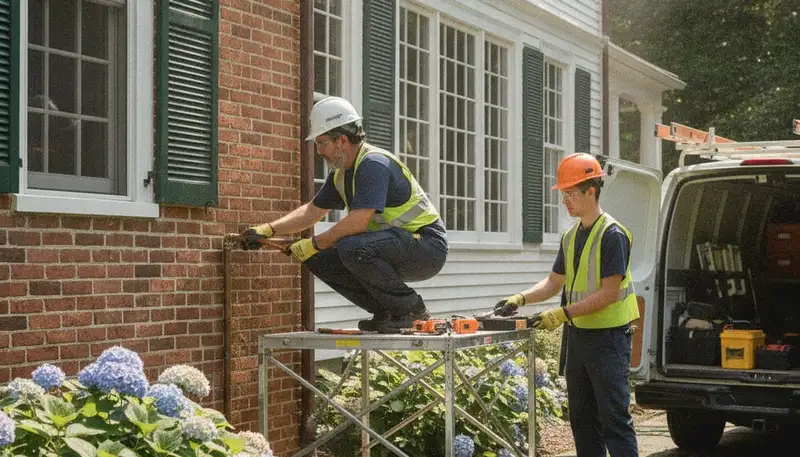 Plumber repairing a sink in Wellesley, MA for plumbing repair service