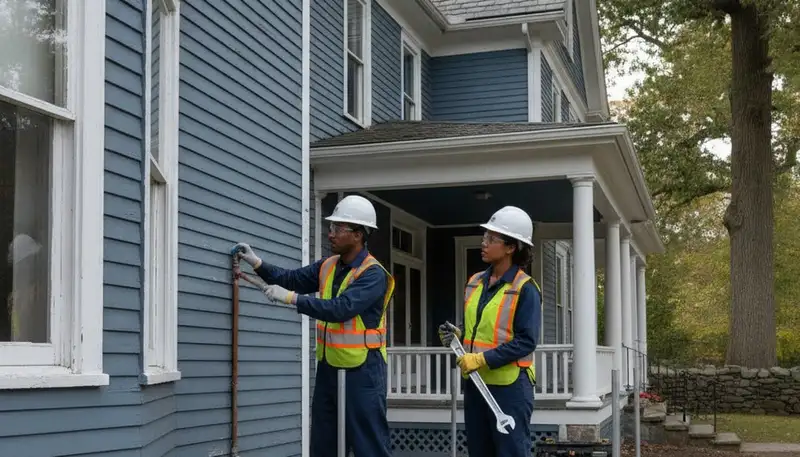 Plumber repairing plumbing in Wellesley, MA for residential service calls
