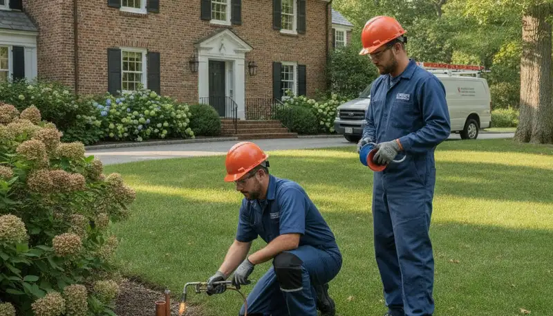 Plumber repairing a sink in Wellesley, MA for reliable plumbing service