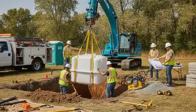 Septic tank installation in Wellesley, MA by On Call Plumbers for local home plumbing service