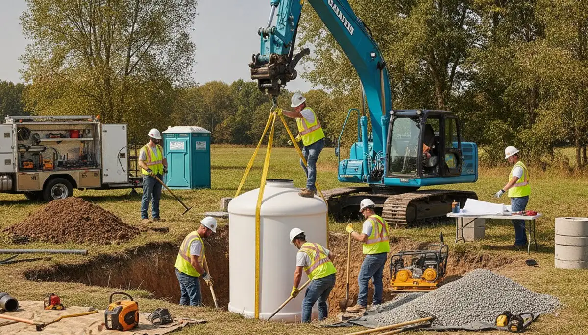 Septic tank installation by plumbers for Wellesley, MA homes on a service call