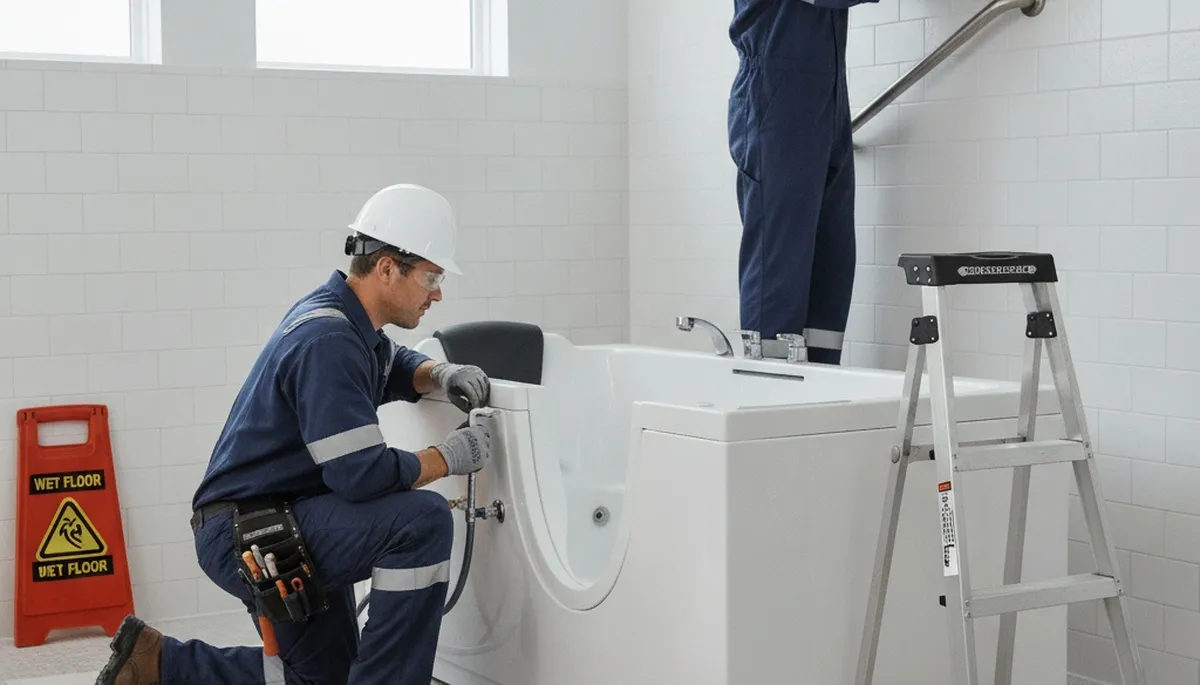 Walk-in tub installation by Wellesley, MA plumbers for safer, accessible bathroom bathing