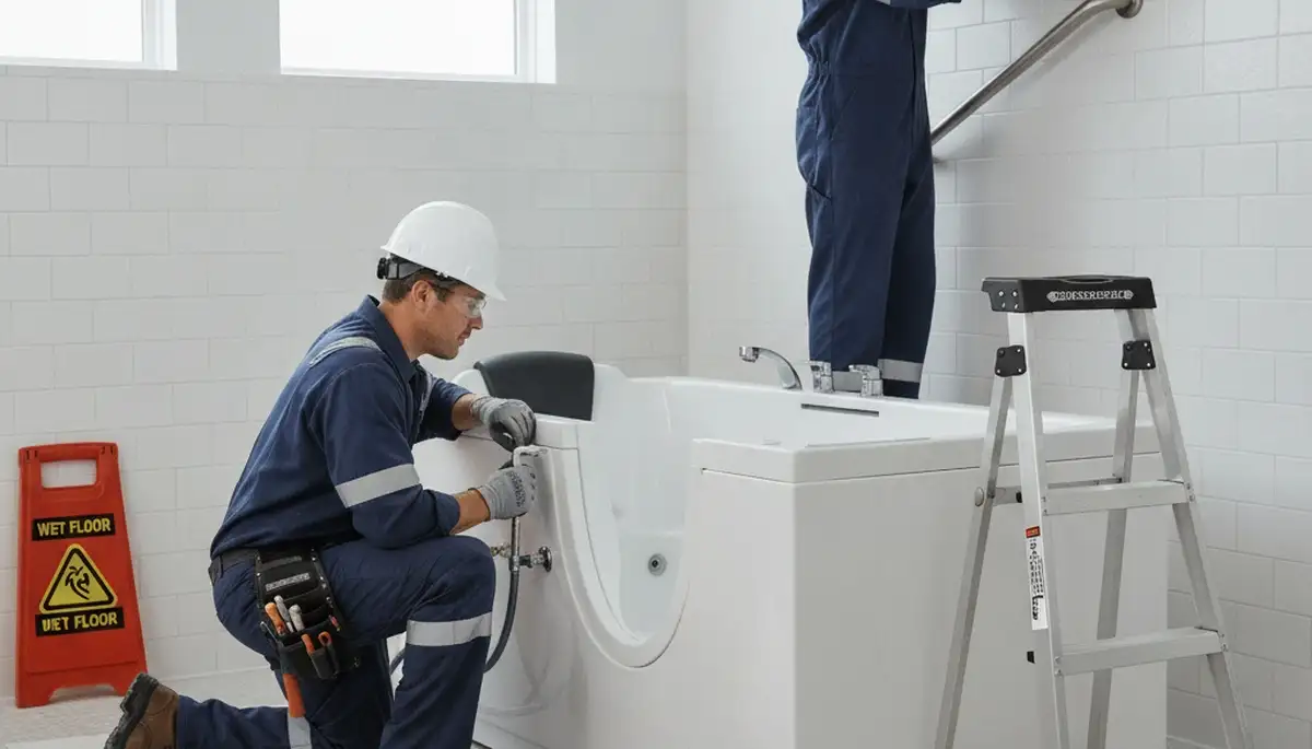 Walk-in tub installation by Wellesley, MA plumbers for safer, accessible bathroom bathing